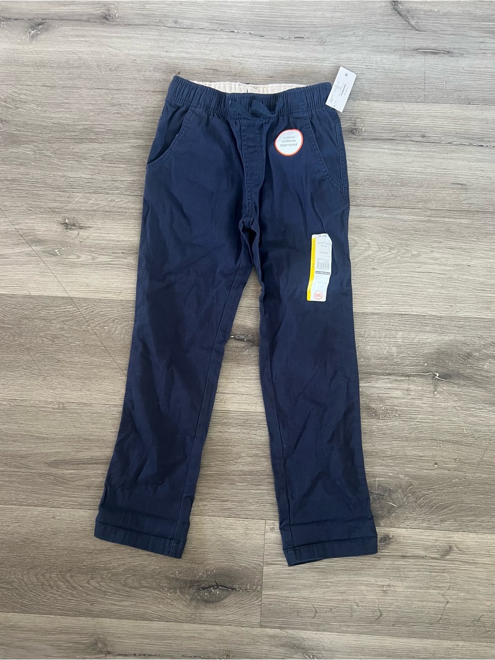 Kids Navy Pull-On Chino Pants Comfortable Bottoms Medium 8 School Uniform